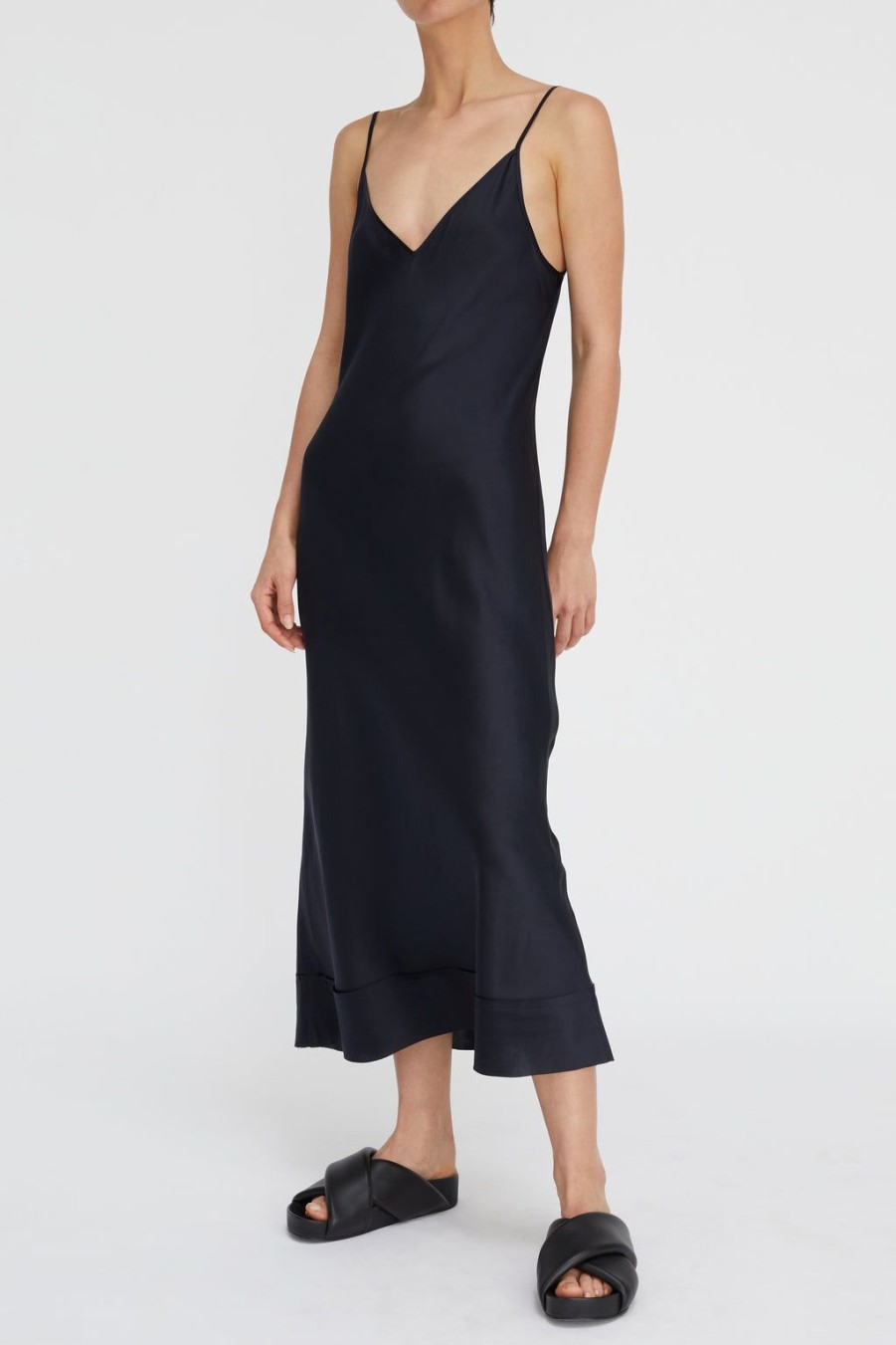 Lee Mathews Stella Silk Satin Slip Dress