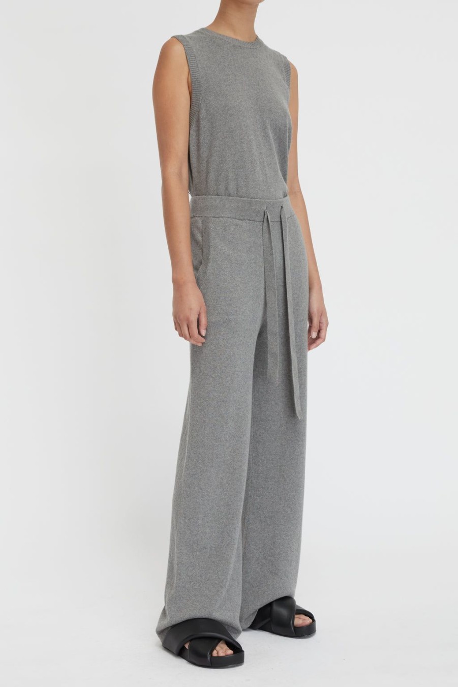 Lee Mathews Cotton Cashmere Wide Leg Pant