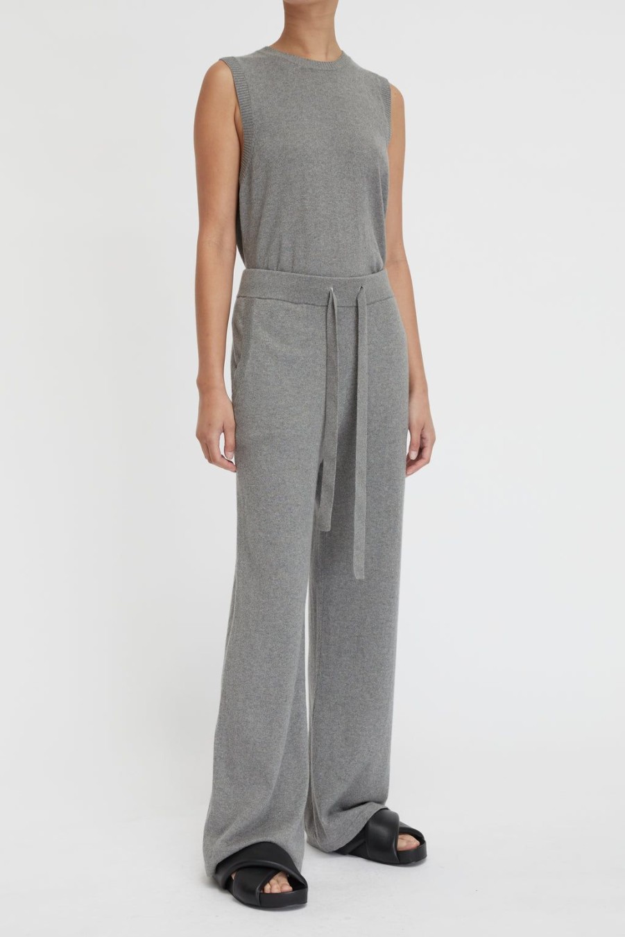 Lee Mathews Cotton Cashmere Wide Leg Pant