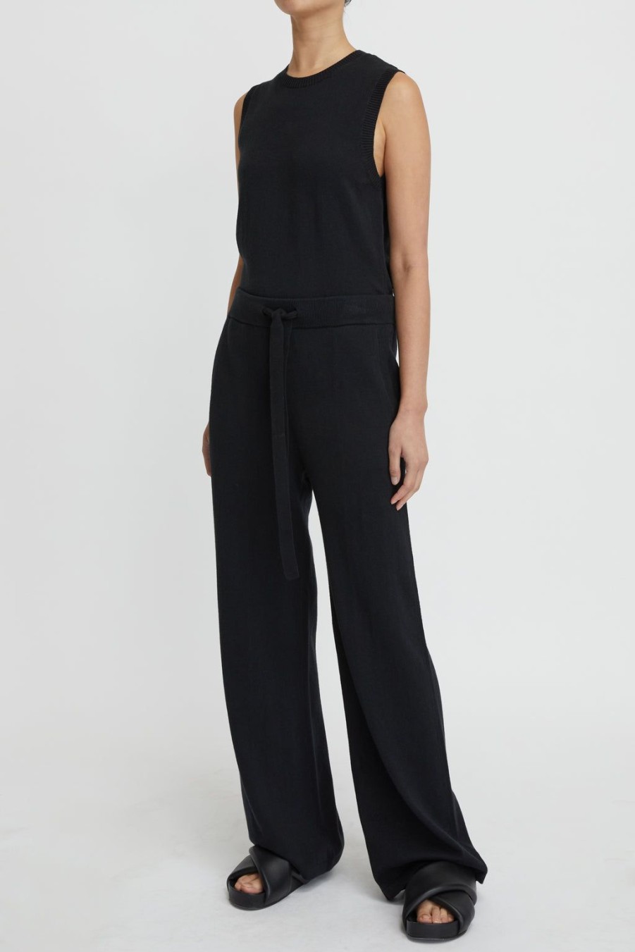 Lee Mathews Cotton Cashmere Wide Leg Pant