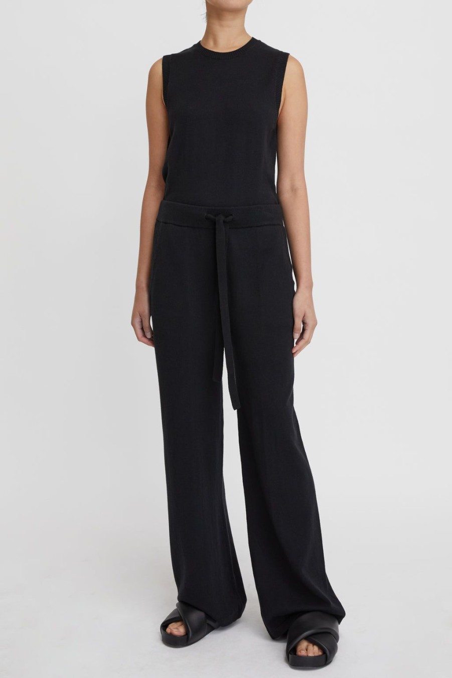 Lee Mathews Cotton Cashmere Wide Leg Pant