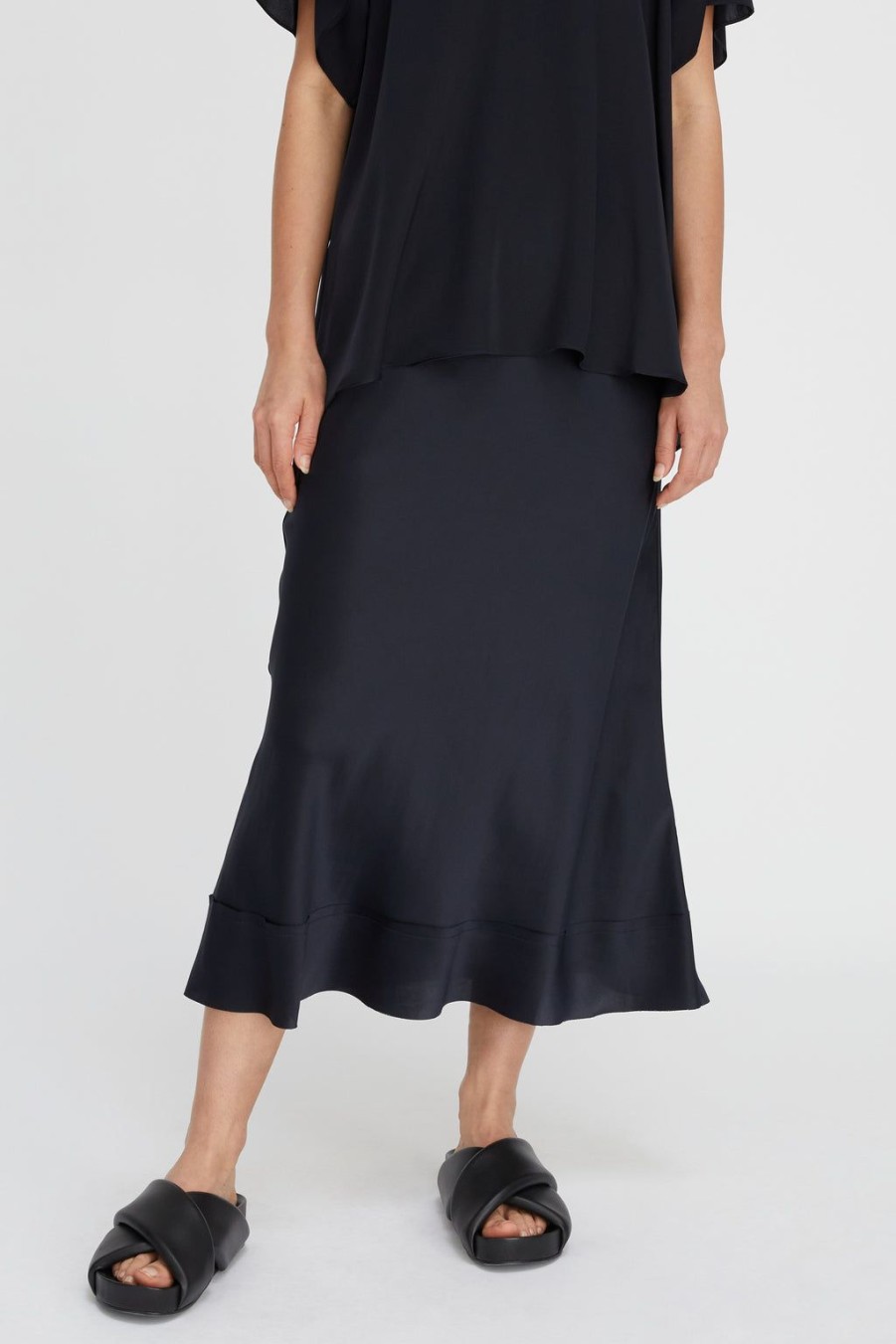 Lee Mathews Stella Silk Satin Skirt