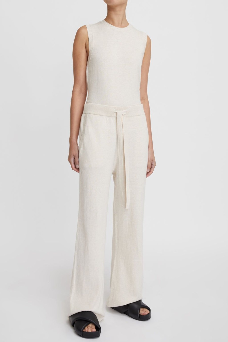 Lee Mathews Cotton Cashmere Wide Leg Pant