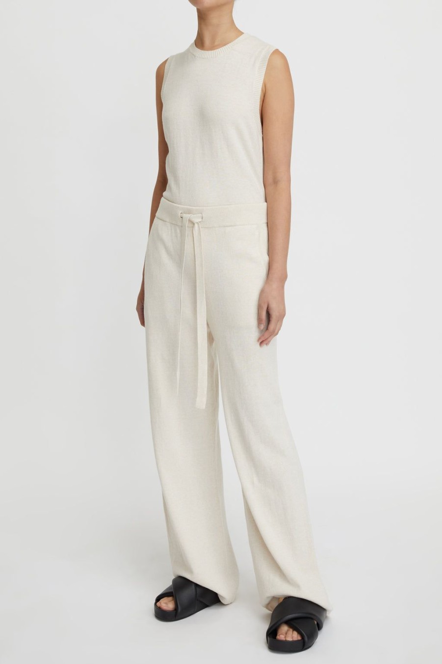 Lee Mathews Cotton Cashmere Wide Leg Pant