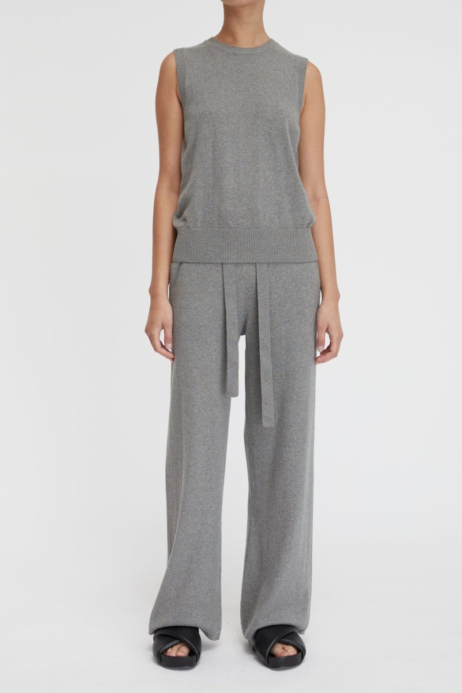 Lee Mathews Cotton Cashmere Crew Neck Tank