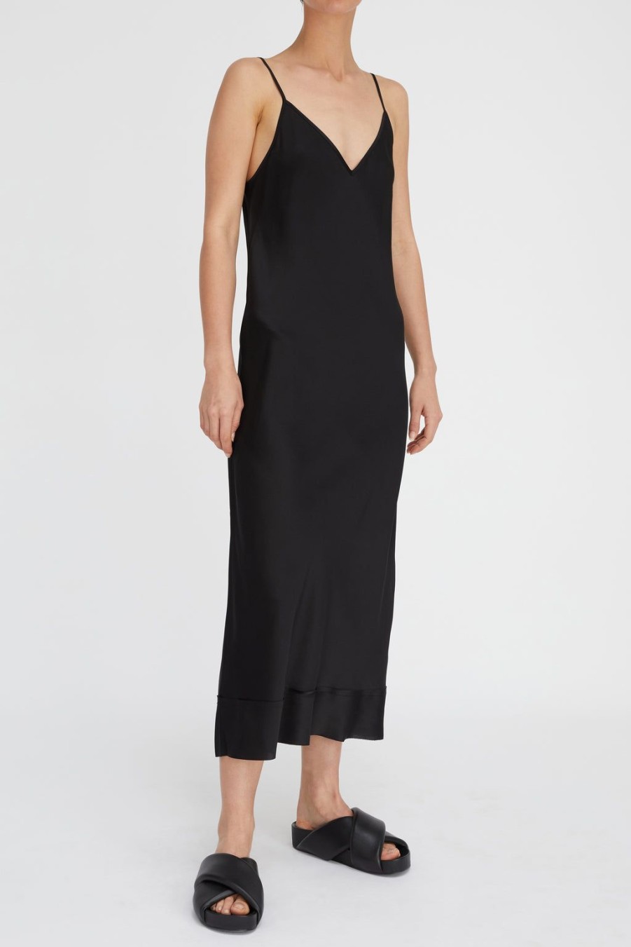 Lee Mathews Stella Silk Satin Slip Dress