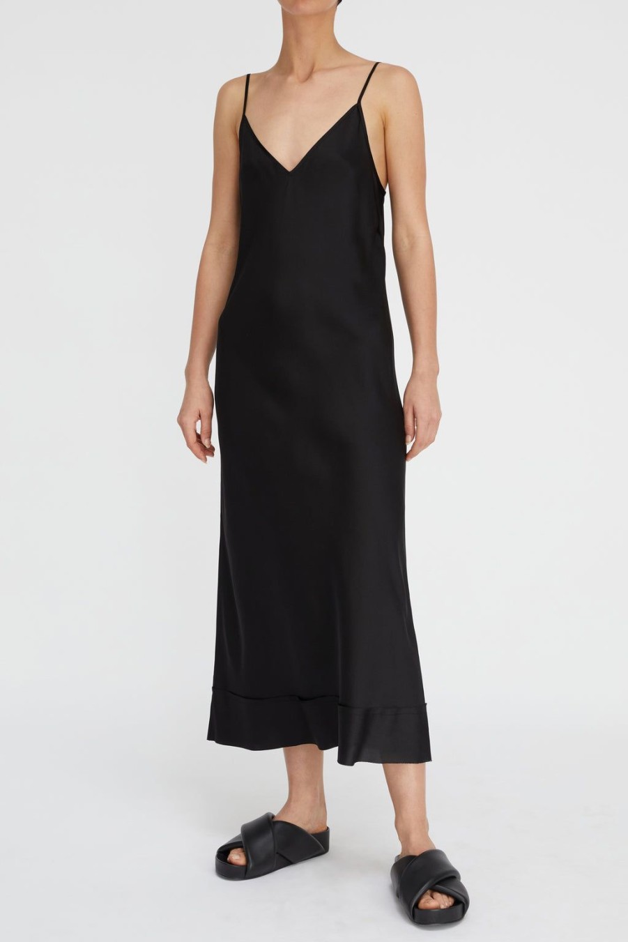 Lee Mathews Stella Silk Satin Slip Dress